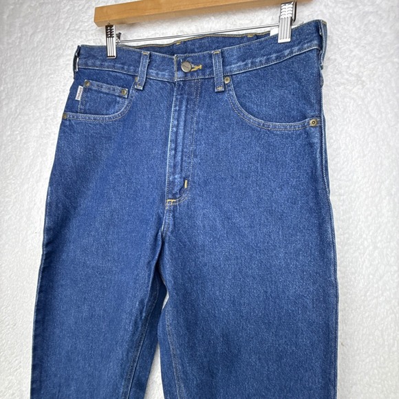 Carhartt Relaxed Fit Jeans Mens 32x34 Denim Blue Work Pants New with Tags - Picture 7 of 9